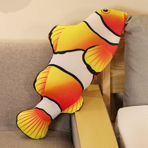 WUXU 3D Giant Fish Plush Toy Soft Material Simulation Design Toy Pillow Stuffed Toy Fish Cushion Pillow Home Decoration