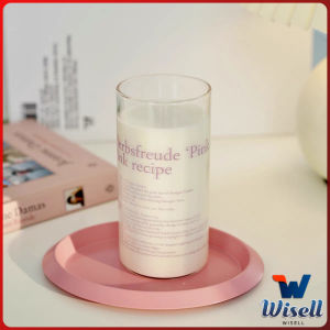 W.EL แก้วกาแฟ ทนความร้อน แก้วใส่ นม น้ํา ขนาด 400ml มินิมอล หรือใช้ประกอบฉากถ่ายรูปสวยๆ Glass Cup