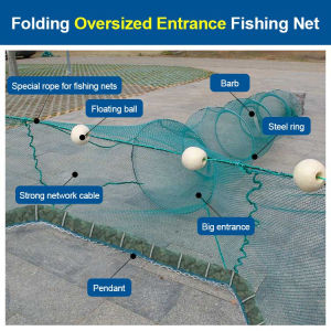 greatfunny Fishing Net Comes with Pendant Frisbee Fishing Net White Fishing Net Small Mesh