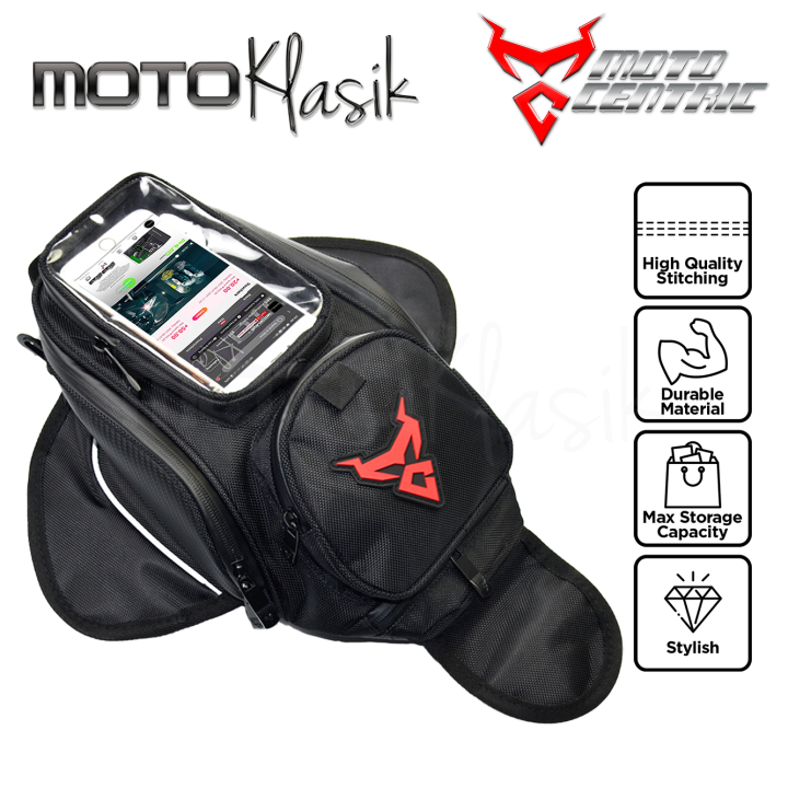 MOTOCENTRIC MC-0081 MOTORCYCLE OIL FUEL TANK BAG MAGNETIC MOTORBIKE SLING  BAG SADDLE BAG WATERPROOF UNIVERSAL Lazada PH
