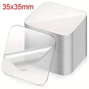10Pcs Reusable Super Strong Double Sided Adhesive Tape Transparent Square Nano Wall Stickers Patch for Home Seamless Waterproof Tapes