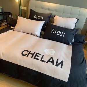 ins Feng Full Set Cloud Cotton Four-Piece Bed Sheet Set 1.8 Non-Shedding Wedding Rental Bed Sheet Duvet Cover LZD