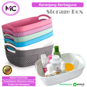Keranjang Aksesoris Plastik Kecil Kotak Penyimpanan Serbaguna Wadah Tempat Buah Sayur Storage Box Multifungsi