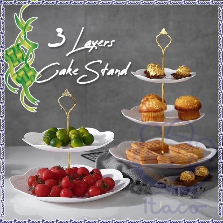 ITACO Layer Cake Stand Fruit Plate Tray Tier Cake Display Birthday  Party Dessert Stand Wedding Cupcake Holder Lazada