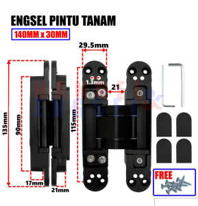 Door Hinge Invisible Hidden Engsel Pintu Tanam Hitam Door Hinges Engsel Tanam Pintu