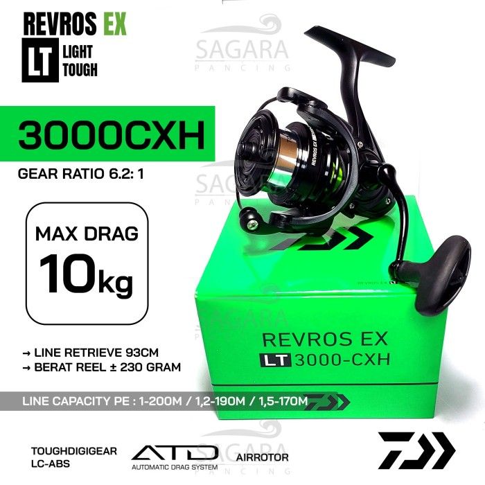 Reel Daiwa Revros EX LT Reel Pancing Spinning Power Handle 3000 CXH Lazada Indonesia