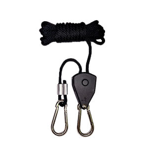 2Pcs Adjustable Hanging Ratchet Reinforced Pulley Ropes Lifting Pulley Hook for Tent Fan Ropes