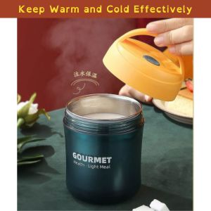 Thermos Lunch Box Insulated Food Container SS304 Soup Meal Bowl Stainless Steel Travel Mug Termos Makanan