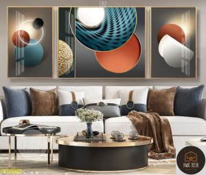 Tranh tráng gương combo 3 tranh treo tường tranh trang trí phòng khách phòng ngủ tranh treo tường giá rẻ