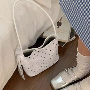 PANE5 New Design Polka Dot Tote Bag Korean Lightweight Lace Underarm Bag Trendy Casual Women Handbags Girls