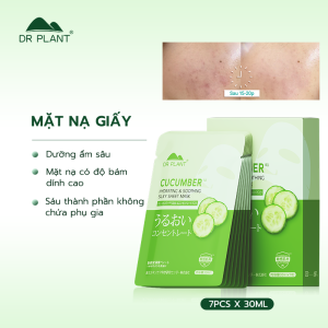 1 Hộp Mặt Nạ Giấy DR PLANT Cucumber Purslane Mask Làm Sáng DaMặt Nạ Dưỡng ẨmDịu Nhẹ Tức ThìNgăn Ngừa Lão Hóa 30ml