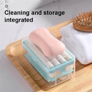 【COD】Laundry Soap Dish Scrub-free Soap Box Bathroom Shower Hand Soap Box With Sponge Rolling Portable Laundry Tools