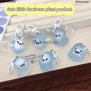[COD] Millennium Halloween Luminous Ghost Key Chain Cartoon Jelly Doll Phone Pendant Headphone Case Charm Bag Decor Car Key Ring