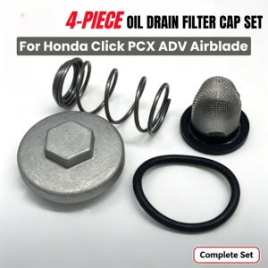 Oil Drain Cap Filter O-Ring Spring Strainer Set For Honda Click PCX ADV Airblade Scooter Oil Parts