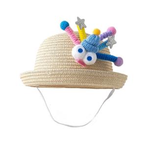 Comfortable Foldable Straw Hat for Infants and Toddler Lovely Baby Fisherman Caps Travel Sunhat for Outdoor Adventure