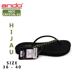 Sandal Jepit Wanita Dewasa – ANDO – NICE CRYSTAL 03 – Size 36-40 – Casual – Fashion Hijau