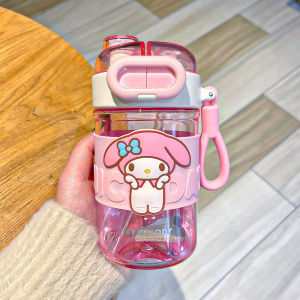Genuine Sanrio Authorized Children Plastic Cup Kuromi Portable Student Double Drinking Cup KT High-value Female Handy Cup