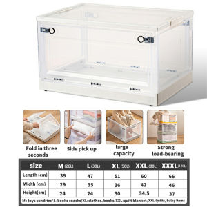 Trove Plastik Container Box Melipat Kotak Penyimpanan Pakaian Transparan Storage Box