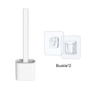 Bathroom Wall-Mounted Silicone Toilet Brush With Holder Nordic Style Bathroom Washing Toilet Cleaning Tools Wall-hung Silicone Soft Hair Drain Toilet Brush CNY Gift Present