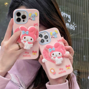 3D telescopic bracket Melody silicone case for iPhone 15Promax 15Pro 15 14Promax 14Pro 14 13Promax 13Pro 13 12Promax 12Pro 12 11 for iPhone13 case