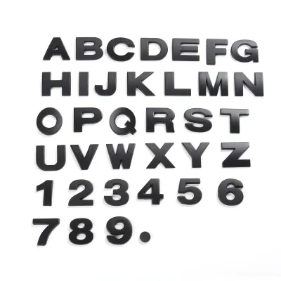 Decal Dán Chữ Cái 3D Kim Loại Cho Ô Tô Màu Đen