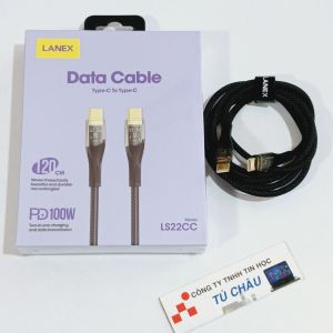 Cáp sạc nhanh hai đầu Type C dù Có Led 6A - PD100W (Type C Link / Type C to Type C): - Dài 1.2M