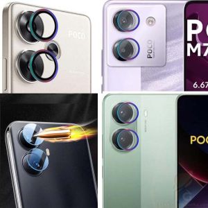 for Xiaomi POCO X7 Pro M7 Pro 5G F6 Lens Protector Tempered Glass Cap Back Camera Cover Colorful Metal Ring Clear Hard Film