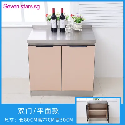 Storage Household With Gas Stove Sink Cupboards Stainless Steel Kitchen Wash Simple One Cabinet Home Economy Cupboard