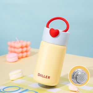 DSFDF Drinking Kettle Mini Thermos Cup Stainless Steel With Handle Thermal Water Bottle Kawaii Keeps Cold and Heat Portable Vacuum Flask Porridge Soup