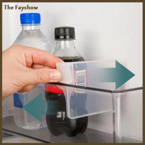 [The Fayshow] 10 Pcs Refrigerator Partition Board Storage Retractable Plastic Divider Adjustable Partition Splint Kitchen Bottle Can Organizer