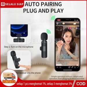K8 Microphone Mic Clip On Youtuber Konten Live Streaming Wireless Usb/Mic Youtuber bluetooth