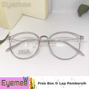 EYEMEE Kacamata PHOTOCROMIC Oval Terbaik || 2125 Frame  Optik || Korean Style || Frame Optik Photocromic Blueray Terbaru Wanita Pria Style Vintage Korean Import Hits Elastis Kacamata Photocromic Free Box Dan Lap Pembersih