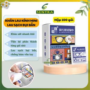 Giấy lau kính mini hộp 100 miếng lau sạch bụi bẩn dấu vân tay  hạn chế sương mù khi đeo khẩu trang