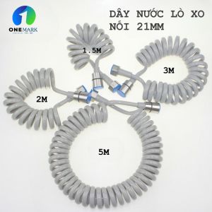 DÂY DẪN NƯỚC LÒ XO ĐAI INOX 304. Kết nối ống 21mm Dây PU chống gập bền bỉ. The Aone