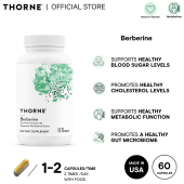 Thorne Berberine 60 Capsules For Blood Sugar Cardiovascular Cholesterol & Metabolic Support Healthy Gut Microbiome