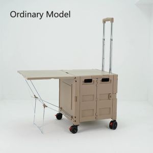 Portable Folding Shopping Cart with Outdoor Camping Table Trolley Travel and Household Companion
