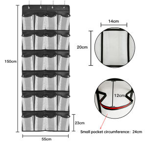 24 Pocket Hanging Shoe Rack Organizer Wall Mounted Mesh Shoe Holder Bag for Door