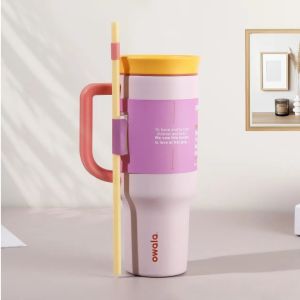 【100%Authentic】 Owala Tumbler 40oz Insulated Stainless Steel Water Bottle with Straw & Handle Leakproof BPA-Free