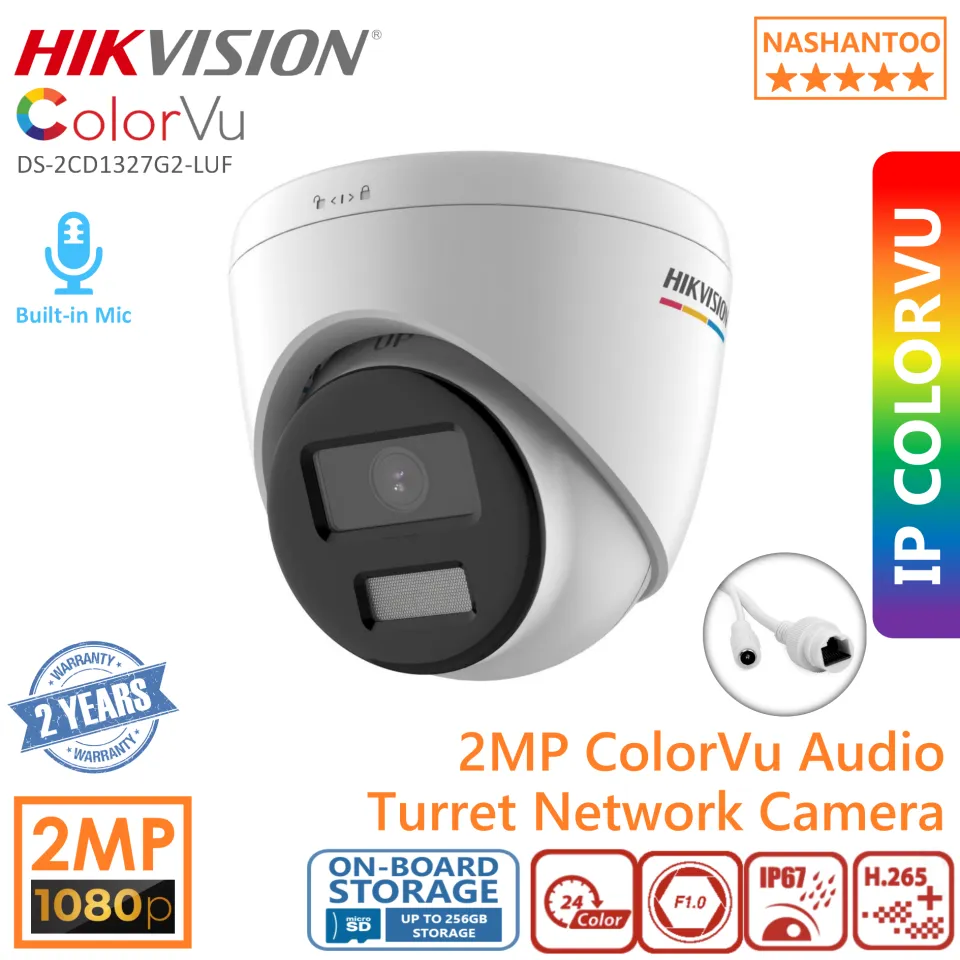 HIKVISION DS-2CD1327G2-LUF ColorVu 2MP IP Metal Camera 24/7