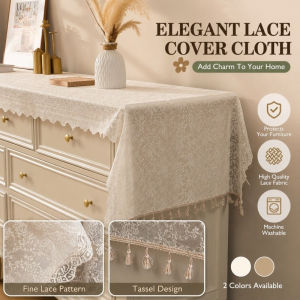 Lace Table Runner Dustproof Non Slip Tassel Embroidered Dining Table Decor Cover Home Decor