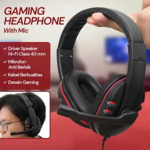 Headphone Gaming Komputer Laptop Headset Gaming Super Bass Suara Jernih Dengan RGB LED with Mic