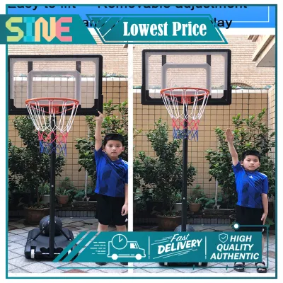 SINE Outdoor Basketball Ring Backboard with stand Movable Height-adjustable Basketball Hoop Set For Kids Adults and Teenagers