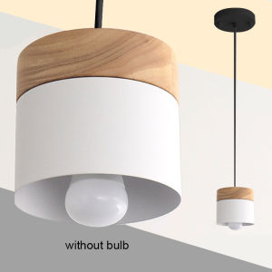 Pendant Light Macaron Cylindrical Adjustable Lengths Hanging Lamp Nordic Wood Drop Light Ceiling Light for Living Dining Room Bar Counter Bedroom Loft Headboard