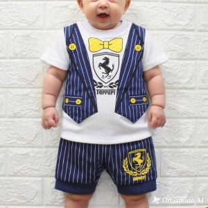 Baju Bayi Setelan Baju Anak Bayi Baju Bayi Laki-Laki Usia 0 sampai 12 Bulan Bahan Katun