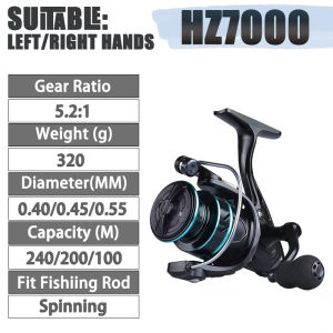 Fishing Reel HZ500-7000 reel fishing original 5.2:1 High Speed Fishing Accessory Set spinning reel Metal bait reel