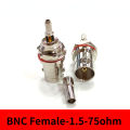 Brass BNC Female 75ohm 50ohm Crimp Connector BNC Female Bulkhead Jack Mount Connector Waterproof for RG316 RG 174 RG58 RG142 RG400 LMR195 LMR100 Q9 female Cable RF Connector Coaxial Cable. 