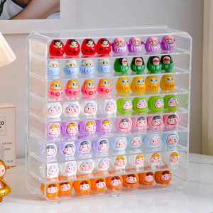 XUECHUANGYING Transparent  Storage Box Case Large Capacity Multi-layered Figures Display Stand Doll Anime Figure Model Toy Dustproof Figures Display Case Studio