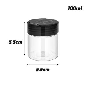MUMU 1Pcs Double Cover Seasoning Bottle with Butterfly Lids Labels 100ml-300ml BBQ Condiment Box  Clear Kitchen Gadget for Herbs Powders Salt Pepper