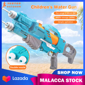 Outdoor Kids Water Gun Toy Big Size Double Nozzle Long Range Water Pressure Summer Swimming Pool Water Game Mainan Pistol Air