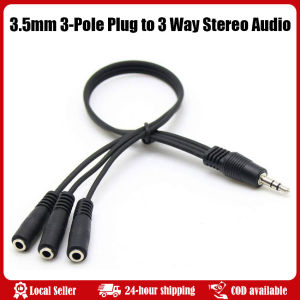 3.5mm Gold Plated PVC 3-Pole Plug to 3 Way Stereo Audio Headphone Splitter Adapter Cable Audio AUX Output Adapter Headphone Splitter 3.5mm 1/8 TRS Male To Trible 3.5mm Female Jack Aux Audio Adapter Stereo 3 Output Earphone Sharing Cable